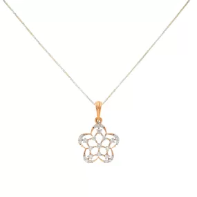 18K Multi-Tone Gold 1.61ct Diamond Pendant Set