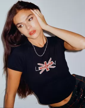 Babe Tee in Black with London Motel Embro