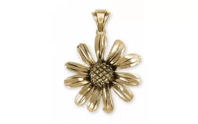 Black Eye Susan Pendant Jewelry 14k Gold Handmade Flower Pendant BES2-PG