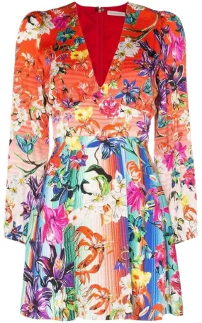 Bloom Floral Print Silk Dress