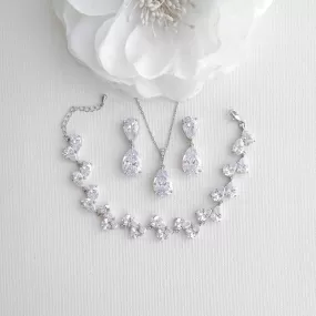 Cubic Zirconia Bridal Jewelry Set-Clara