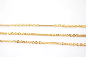 Gold Filled Bar Chain Sold  by foot Jewelry making Gold Filled Sterling Silver Flat Bar Fancy Chain Bulk Chain