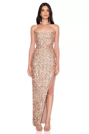 Nookie Revel Strapless Gown - Rose Gold